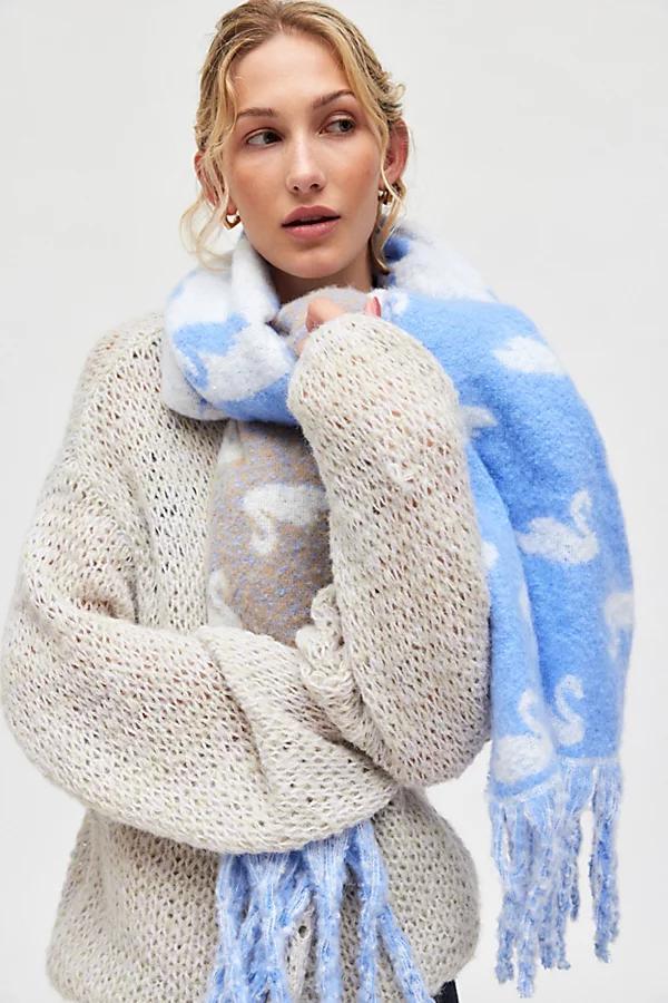 Swan Woven Scarf Womens at Urban Outfitters Product Image