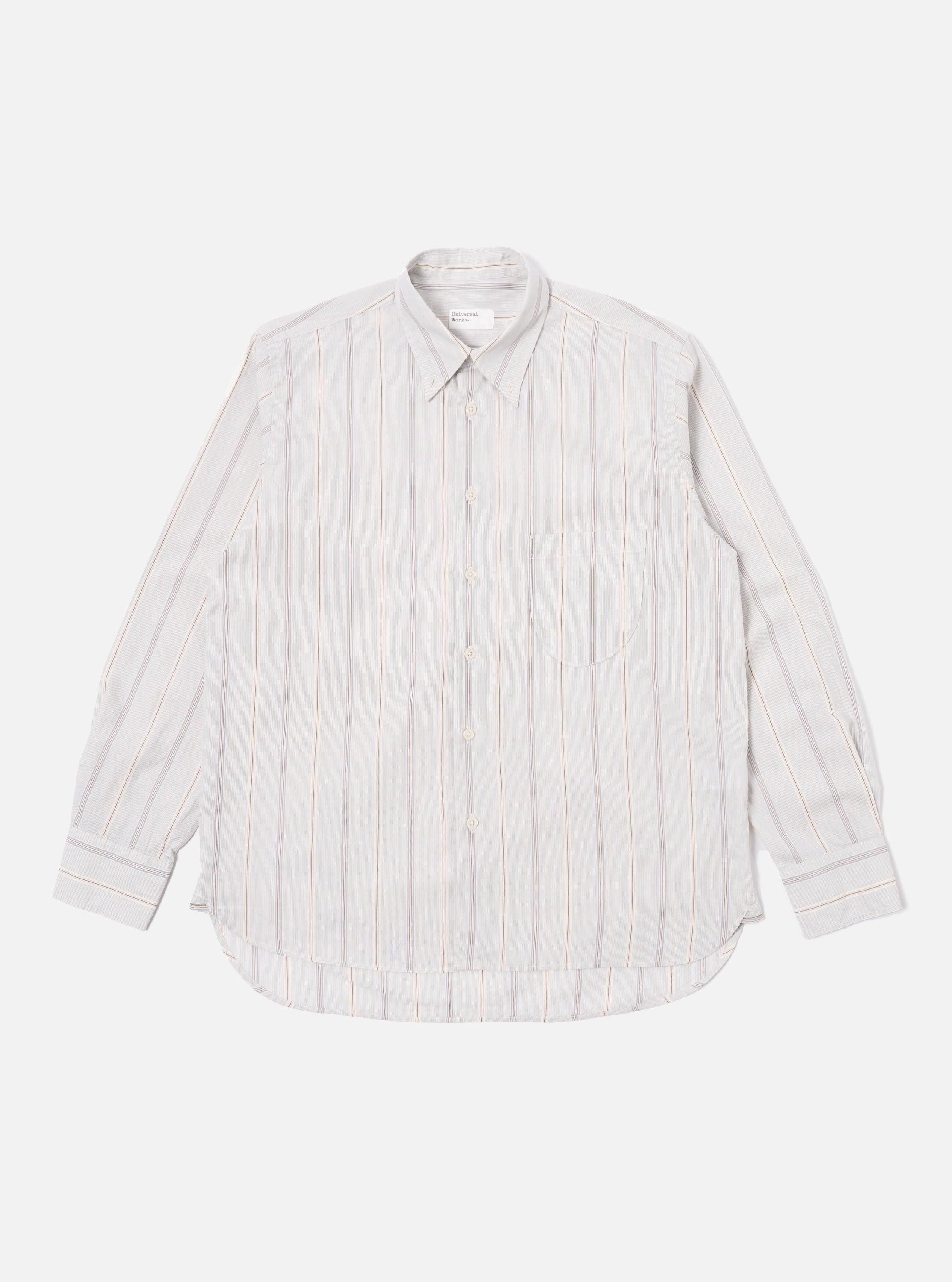 Universal Works Lazy Day Shirt in Ecru Sydney Stripe Product Image