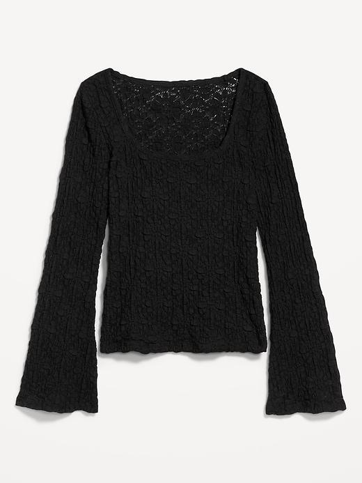 Textured Lace Scoop-Neck Top Product Image