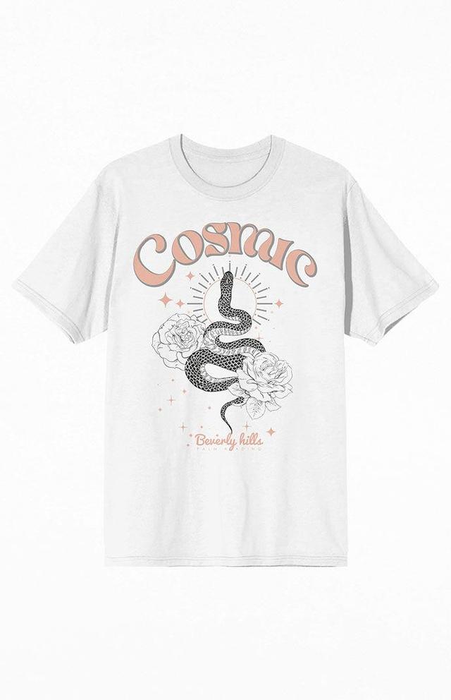 Men's Cosmic Snake & Flowers T-Shirt Product Image