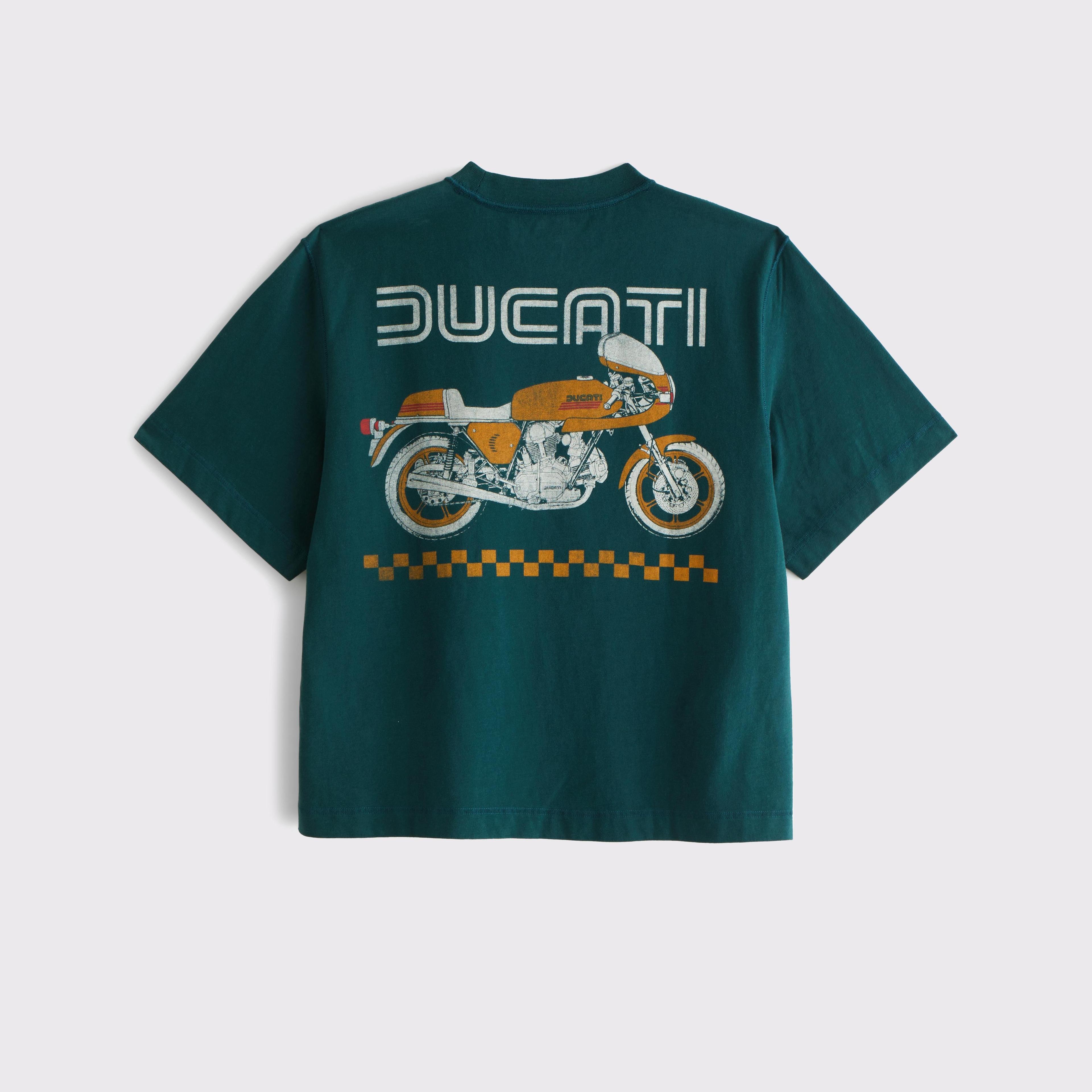 Premium Heavyweight Cropped Ducati Graphic Tee Product Image