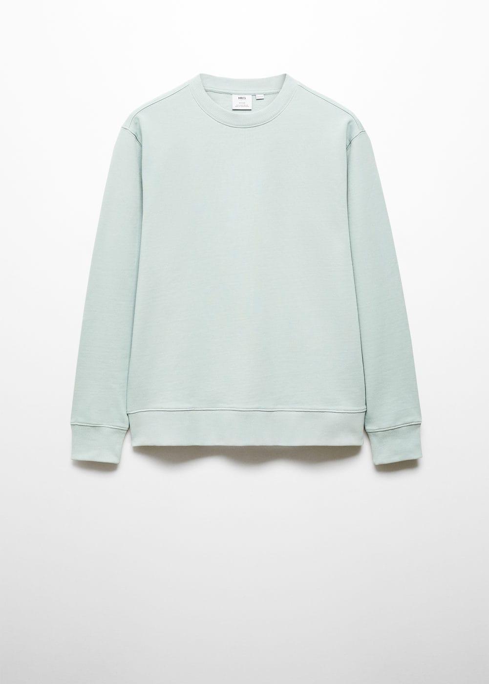 MANGO MAN - 100% cotton basic sweatshirt aqua greenMen Product Image