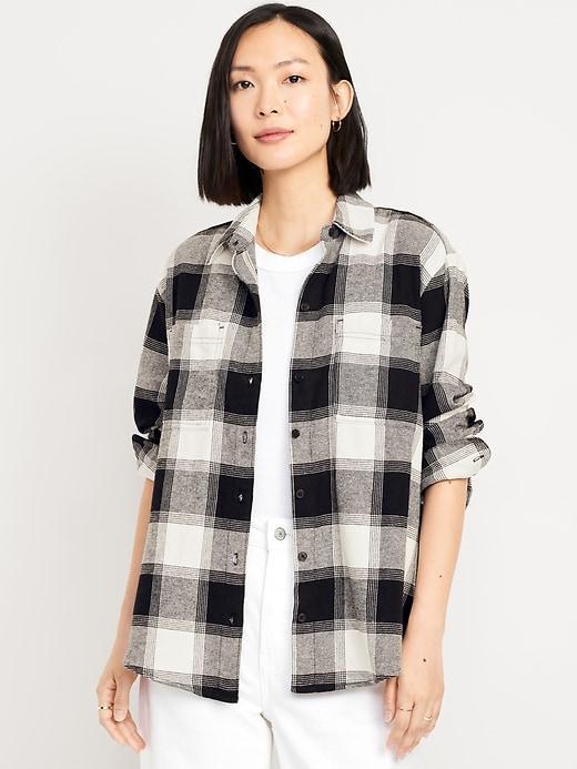 Button-Down Flannel Tunic Product Image