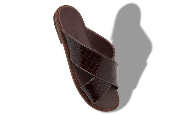 OTAWI Dark Brown Calf Leather Sandals  Product Image