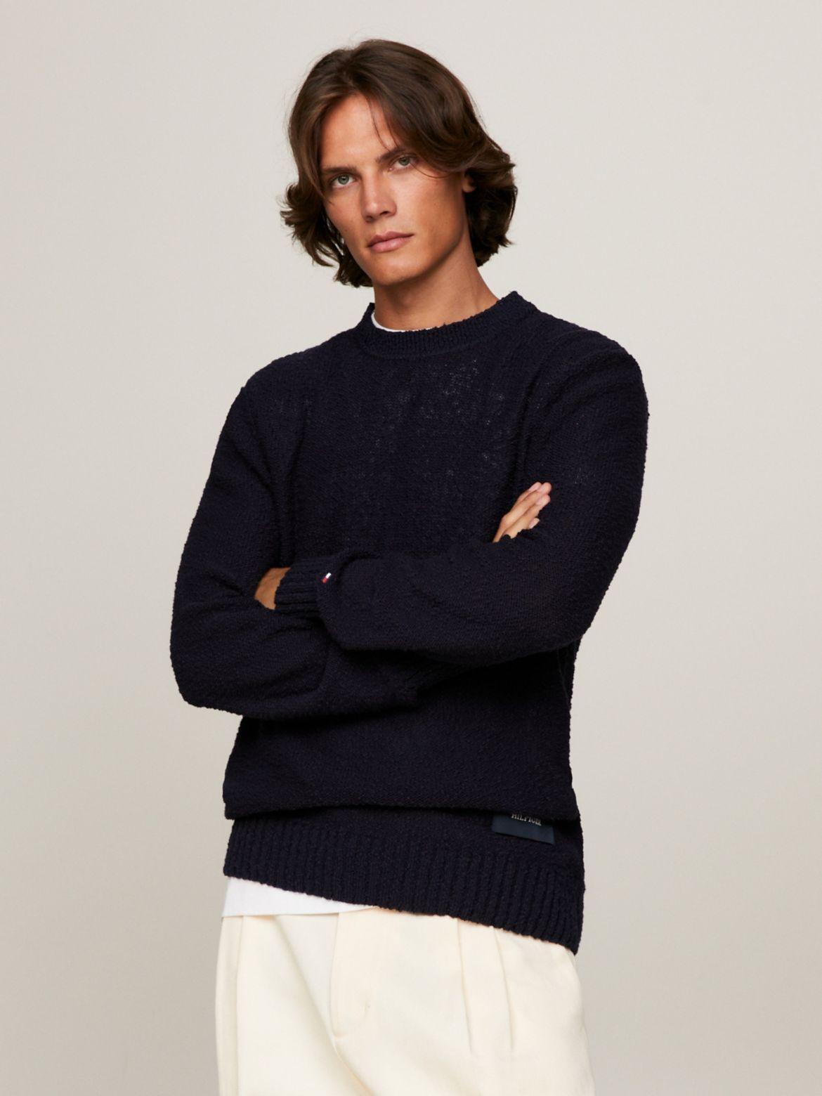 Tommy Hilfiger Men's Monotype Slub Cotton Crewneck Sweater Product Image