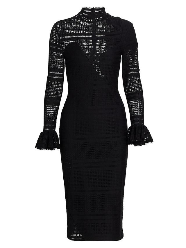 Womens Panelled Body-con Midi-Dress Product Image