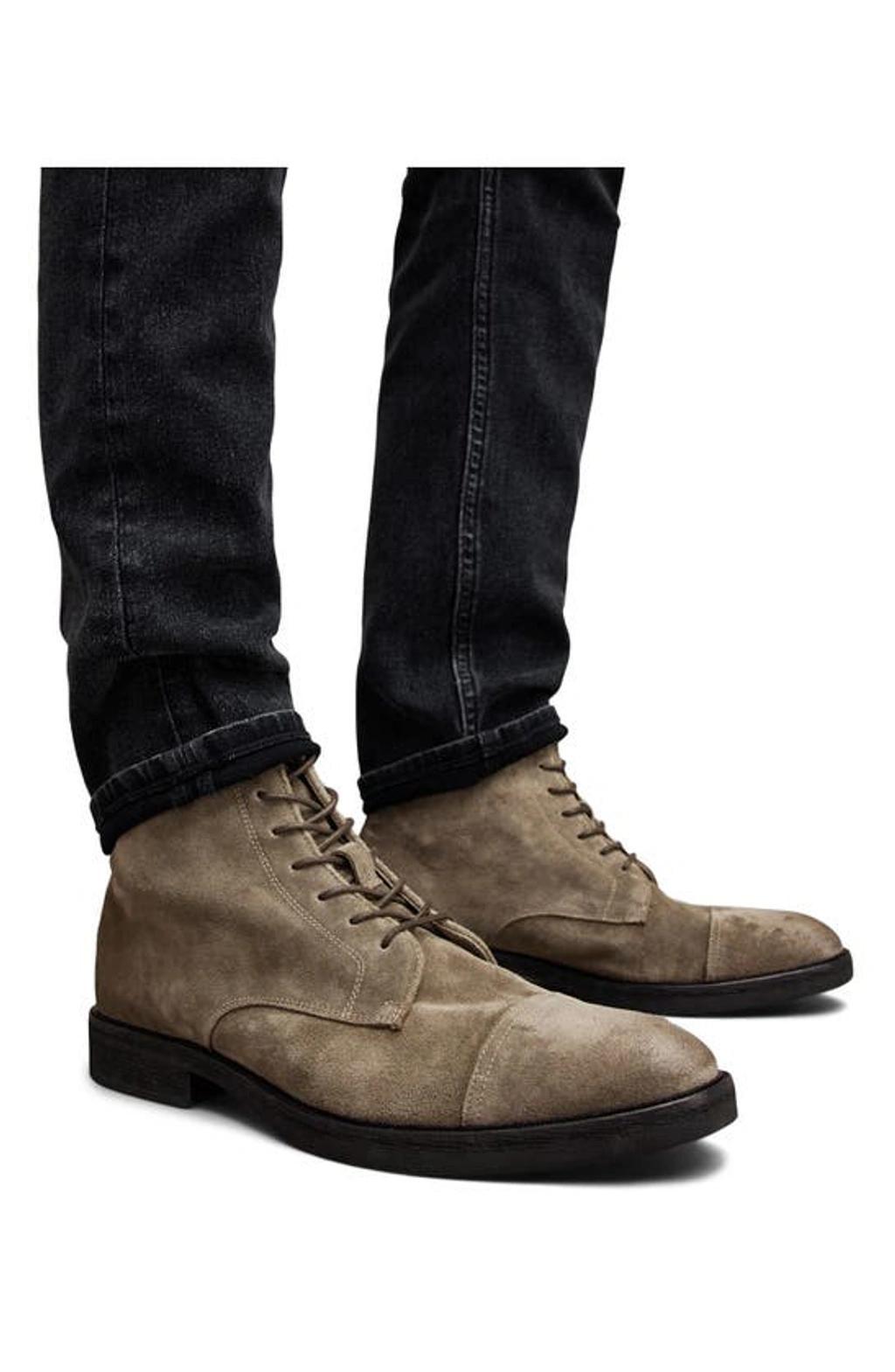 ALLSAINTS Drago Lace-up Suede Ankle Boots In Khaki Product Image