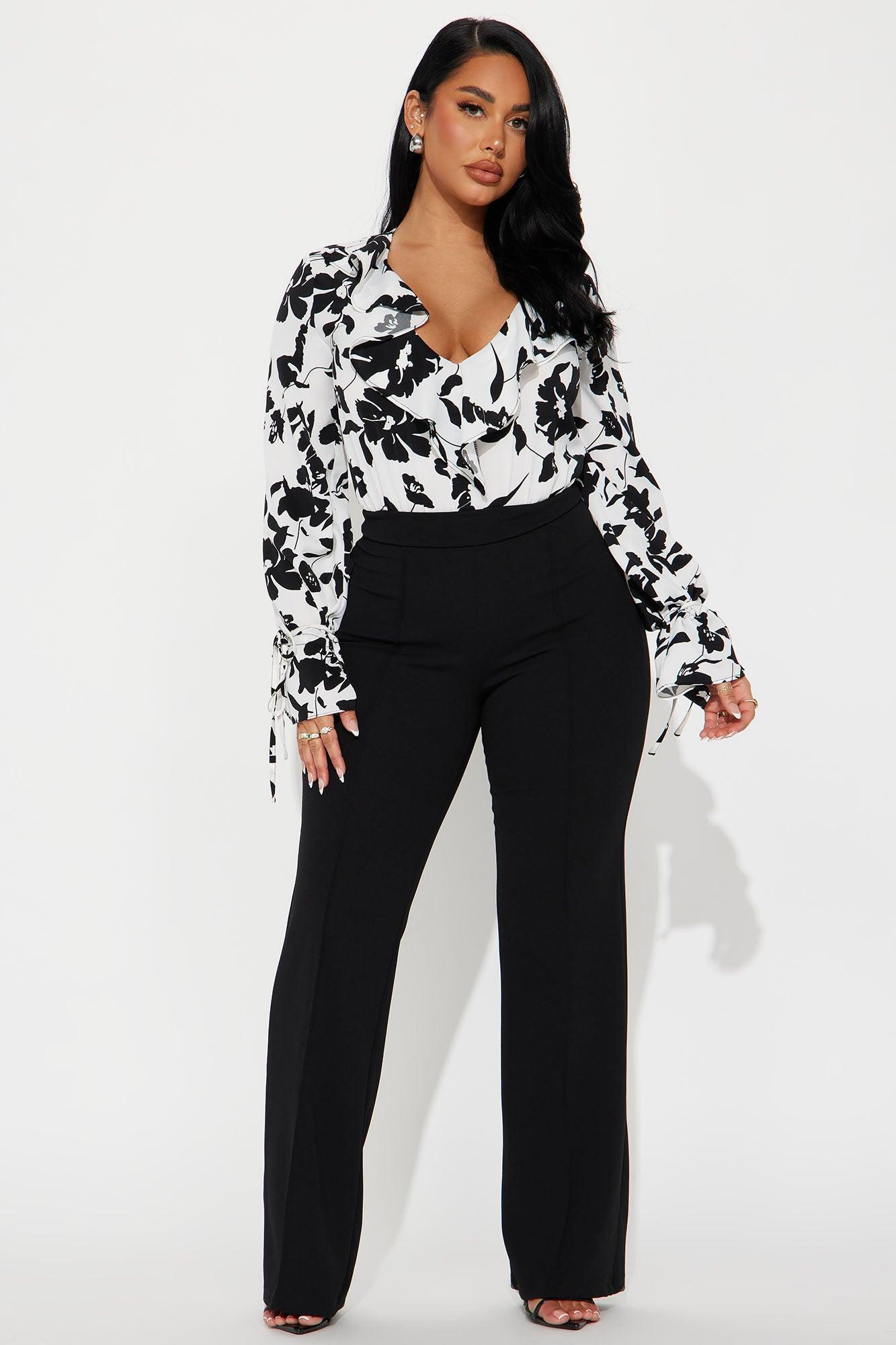 Best Of Me Floral Bodysuit - White/Black Product Image