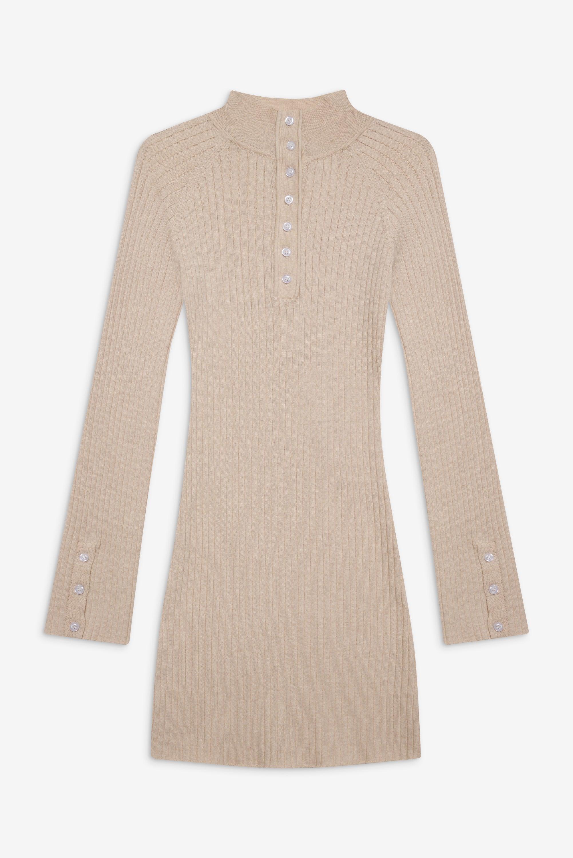 Isla Long Sleeve Mini Dress - Cream Product Image