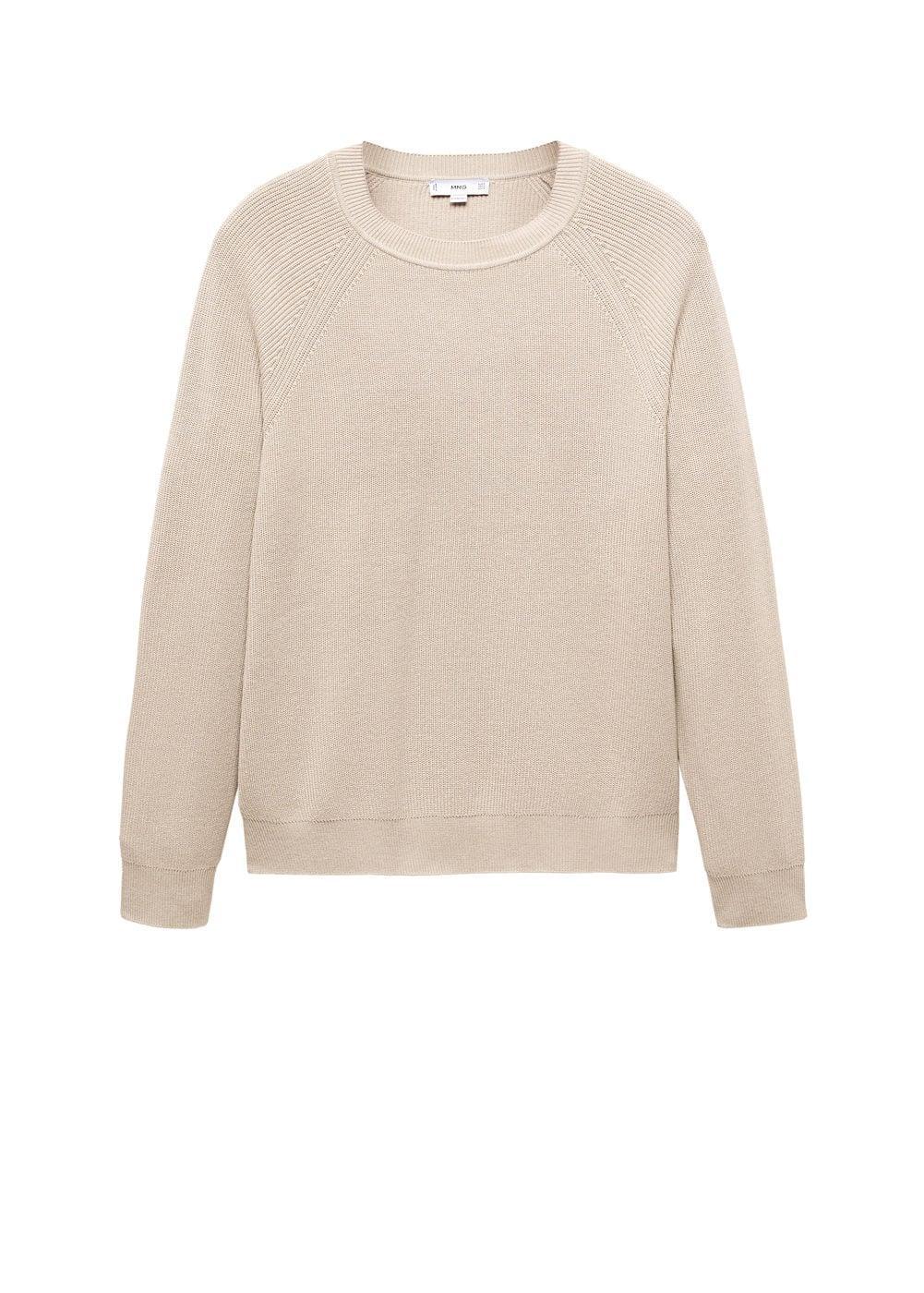 MANGO MAN - Ribbed round-neck sweater light/pastel greyMen Product Image