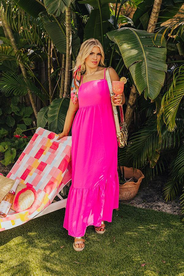 Oh So Chic Maxi Dress in Hot Pink Curves product image