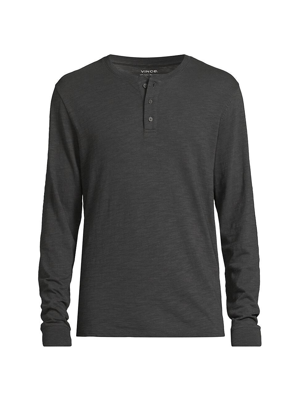 Mens Cotton Crewneck Henley Product Image