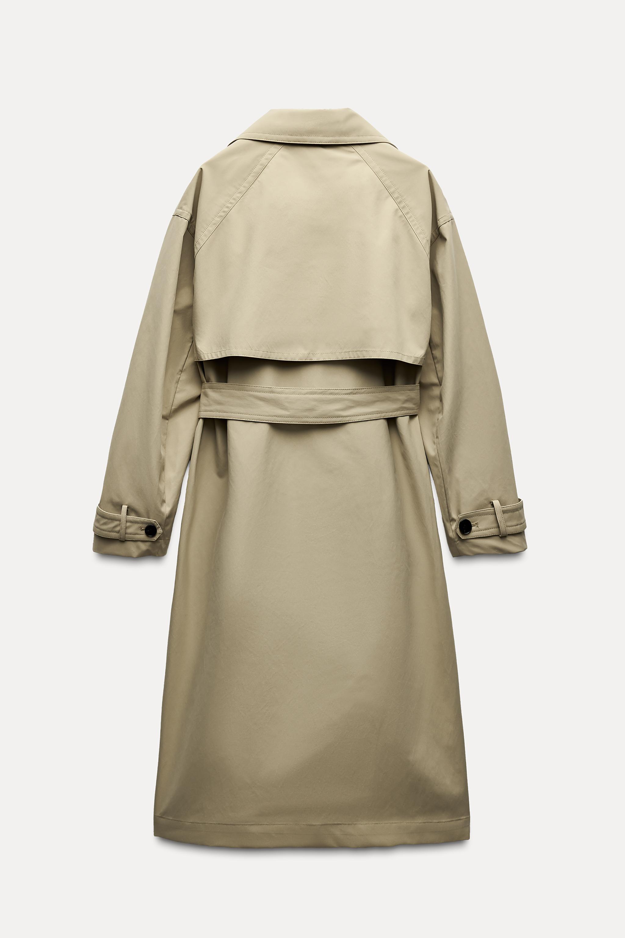 WATER REPELLENT BELTED MIDI TRENCH COAT Product Image