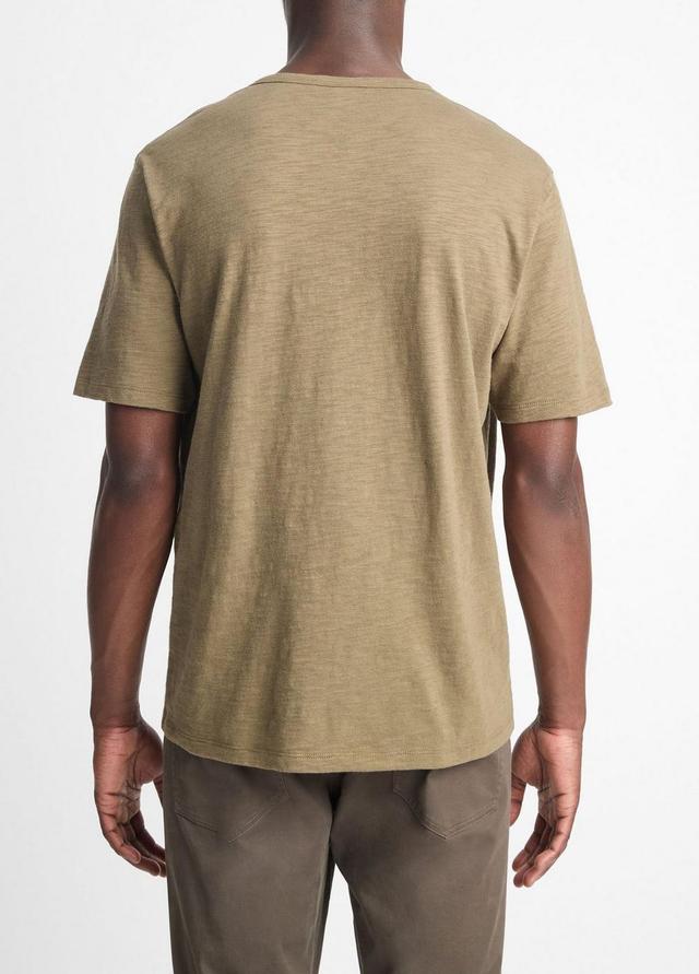 Slub Cotton Split-Neck T-Shirt Product Image