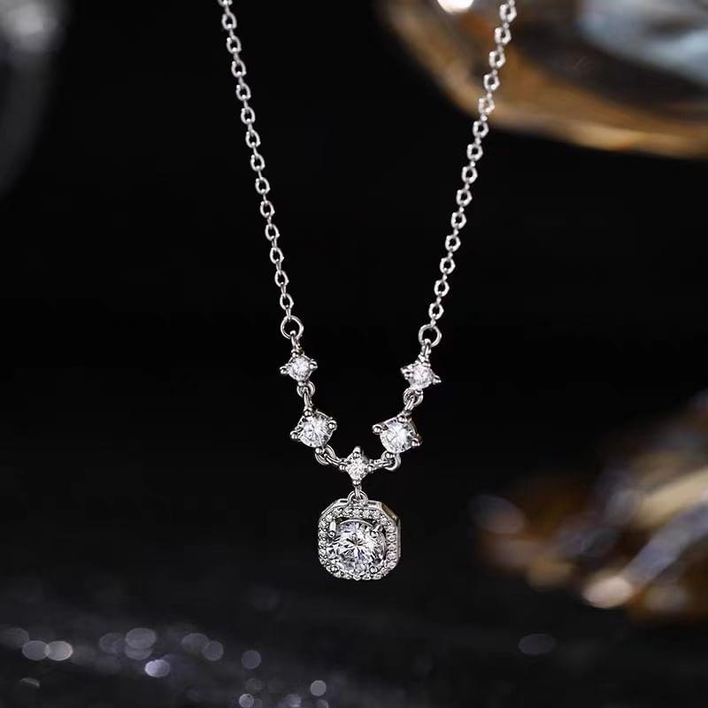 Rhinestone Pendant S925 Sterling Silver Choker Product Image