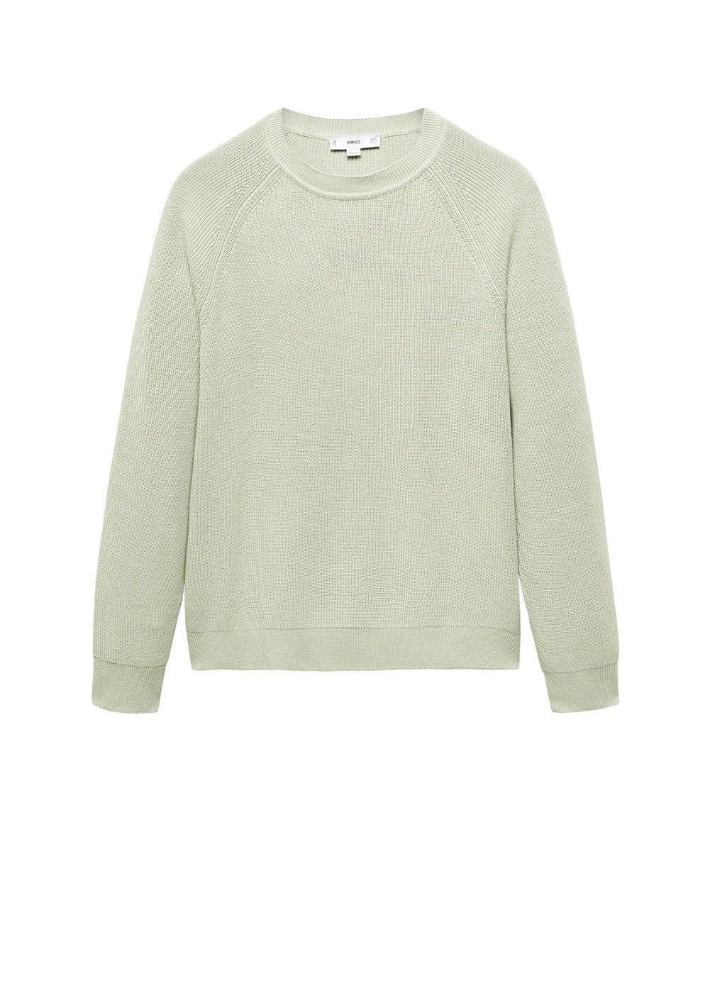 MANGO MAN - Ribbed round-neck sweater pastel greenMen Product Image