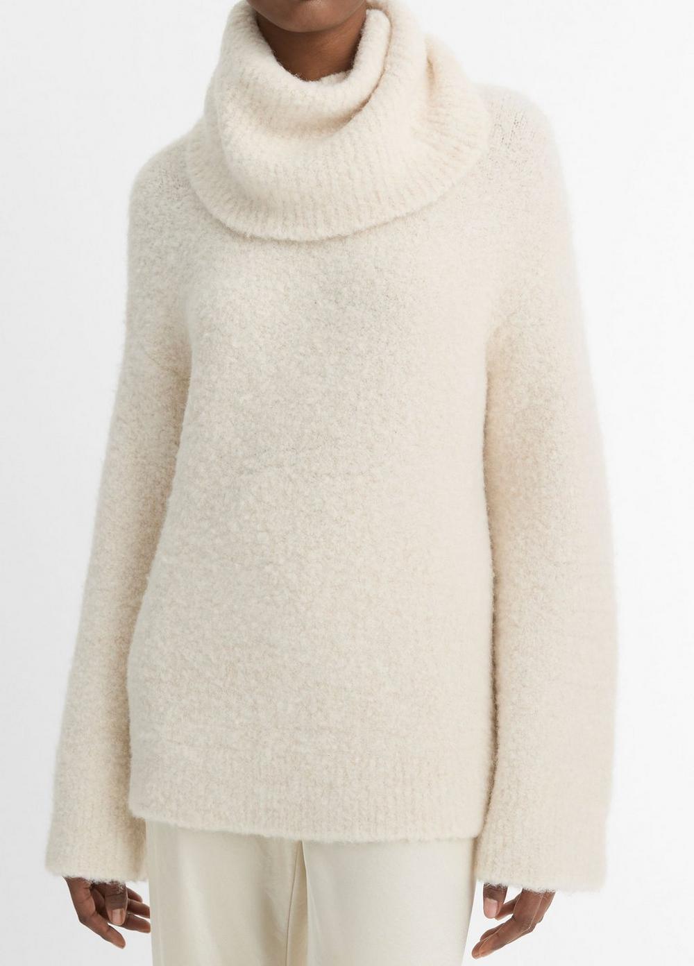 Italian Bouclé Turtleneck Tunic Sweater Product Image