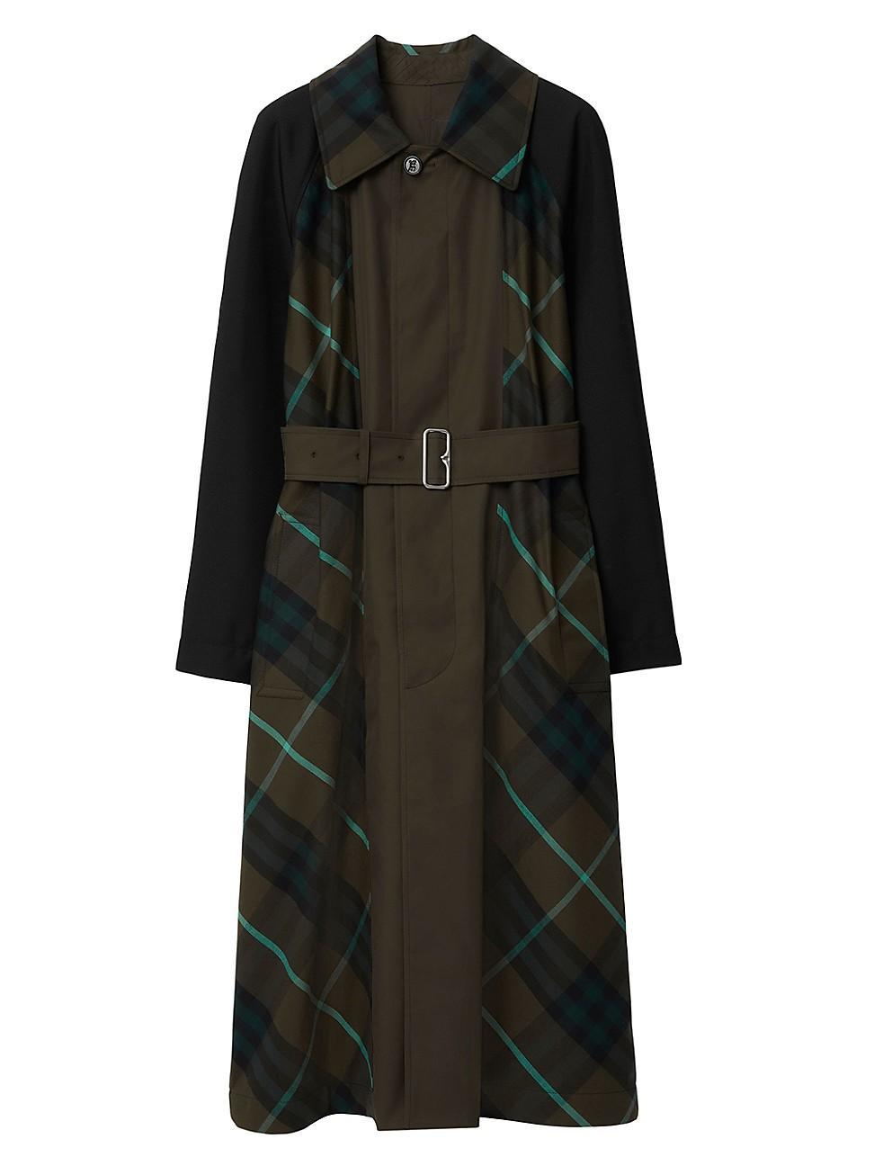 Womens Bradford Belted Check Cotton Oversized Coat Product Image