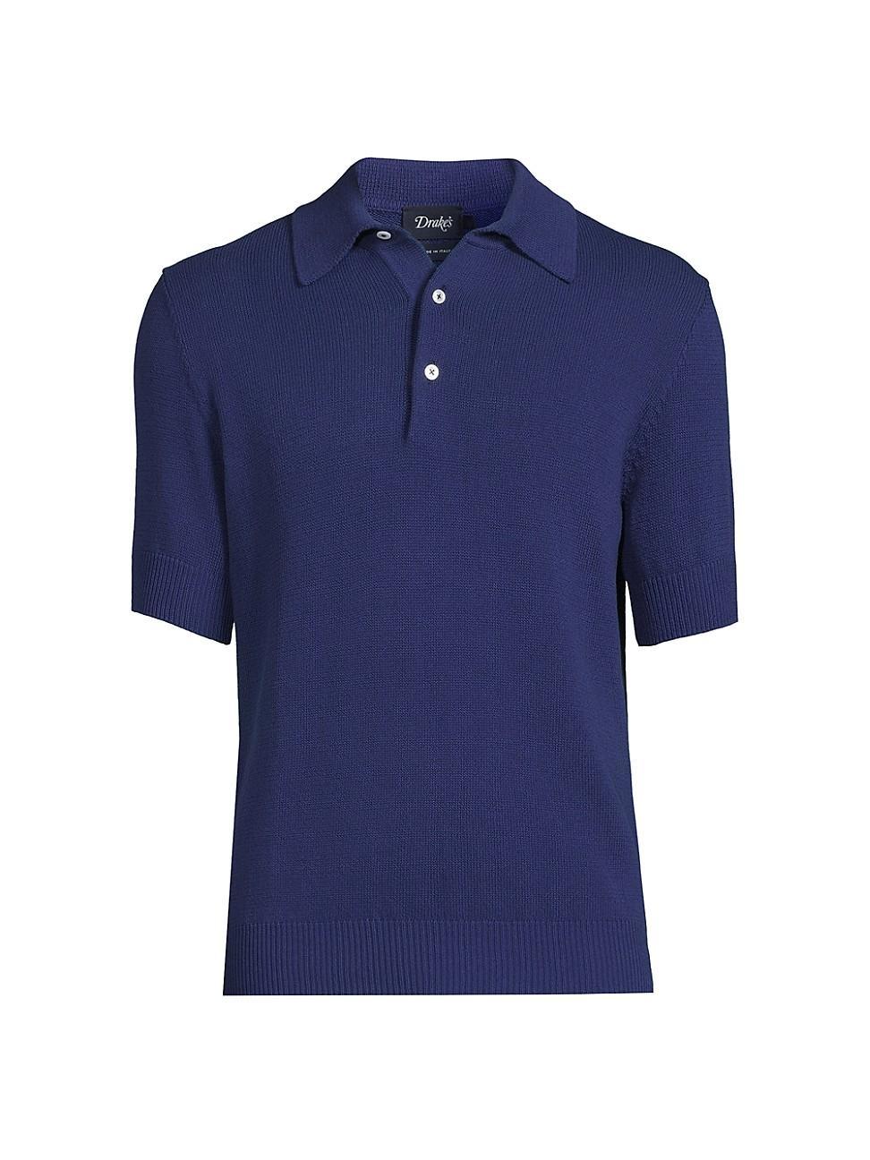 Mens Textured Knit Polo Shirt Product Image