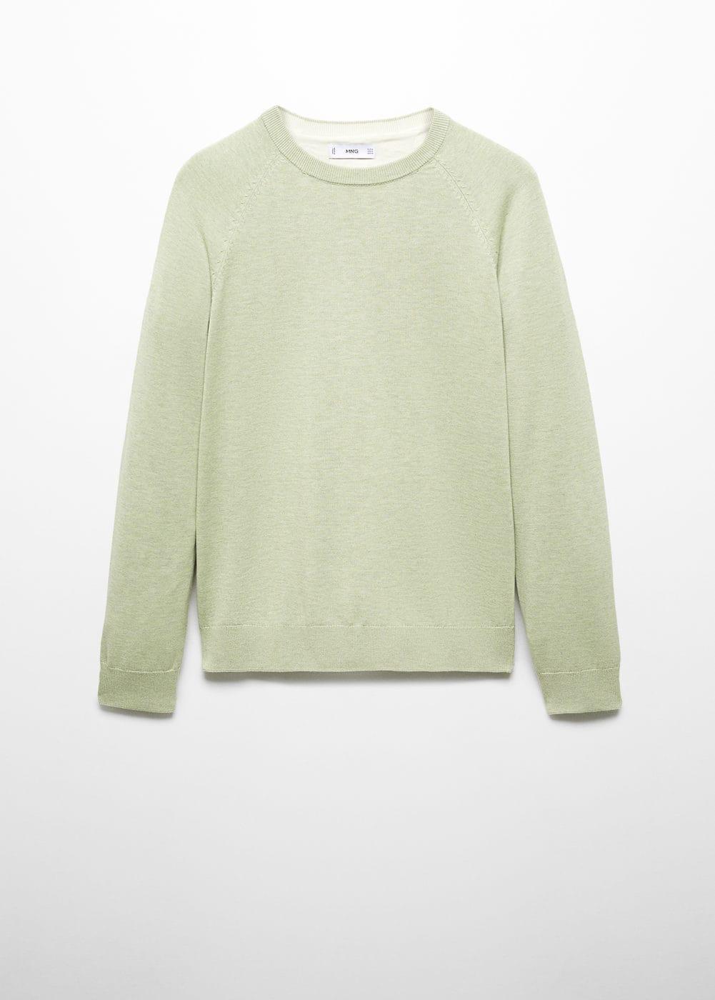 MANGO MAN - Fine-knit cotton sweater pastel greenMen Product Image