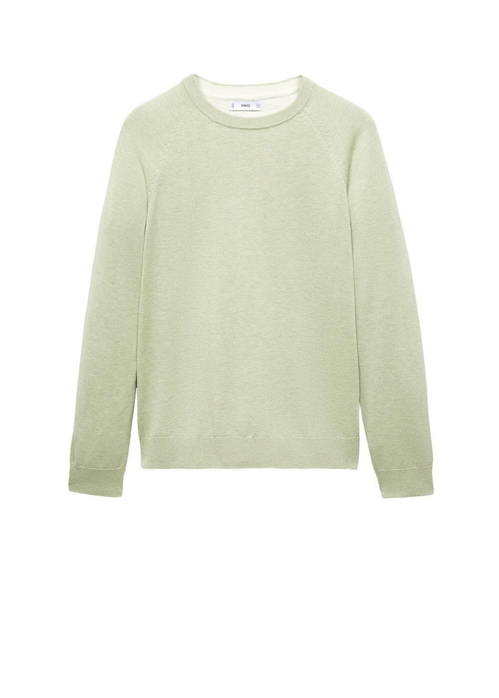 MANGO MAN - Fine-knit cotton sweater pastel greenMen Product Image