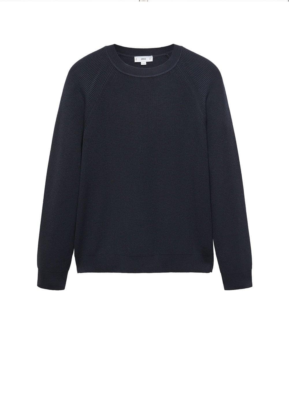 MANGO MAN - Ribbed round-neck sweater dark navyMen Product Image