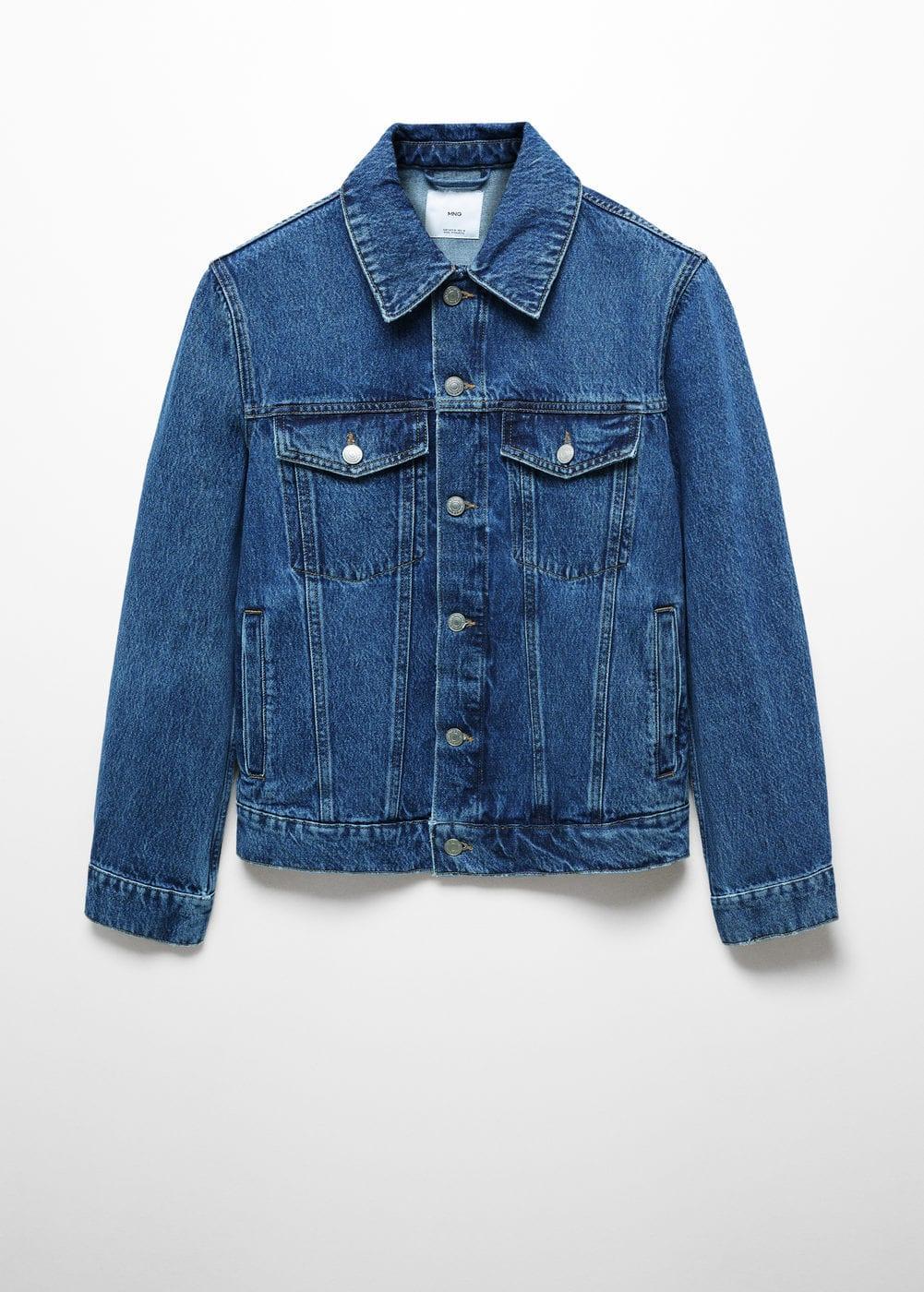 MANGO MAN - Pocketed denim jacket dark blueMen Product Image