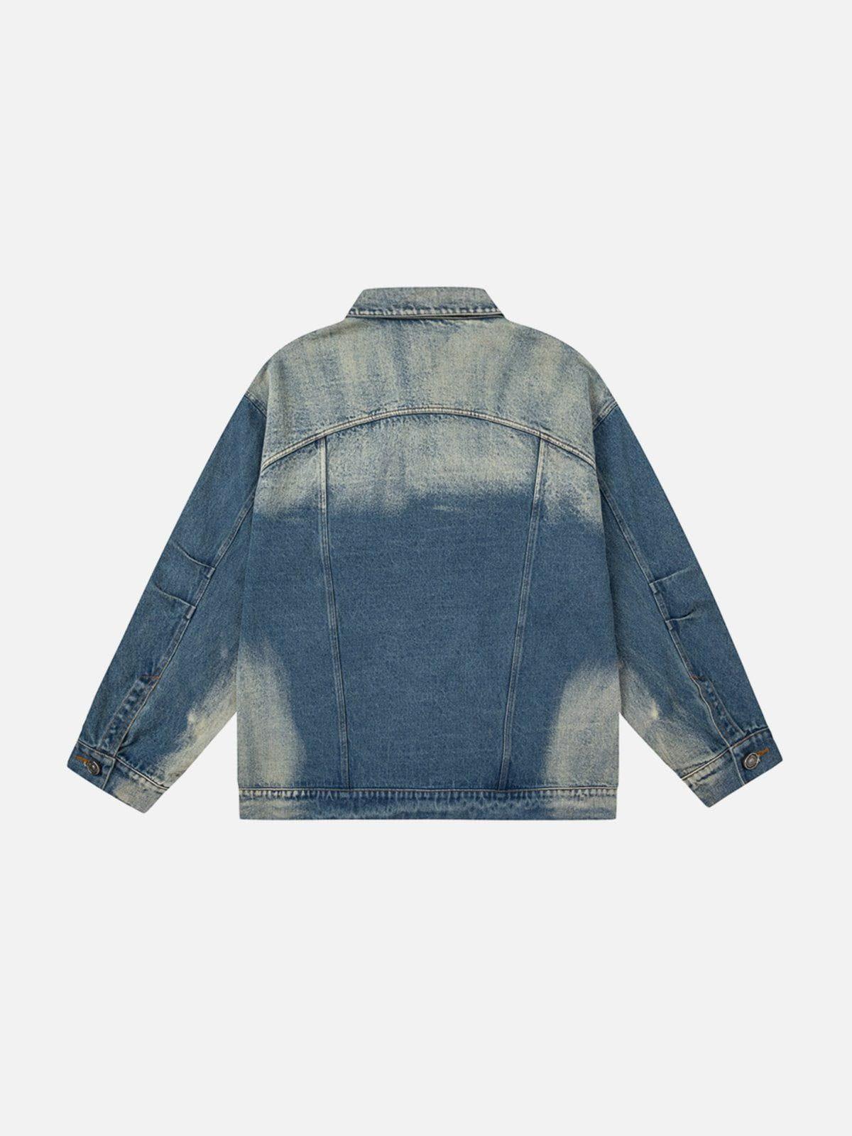 Aelfric Eden Washed Zip Up Denim Jacket Product Image