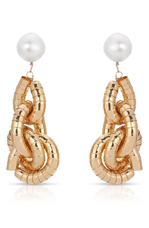 Womens Liquid 18K-Gold-Plated & Freshwater Pearl Drop Earrings Product Image