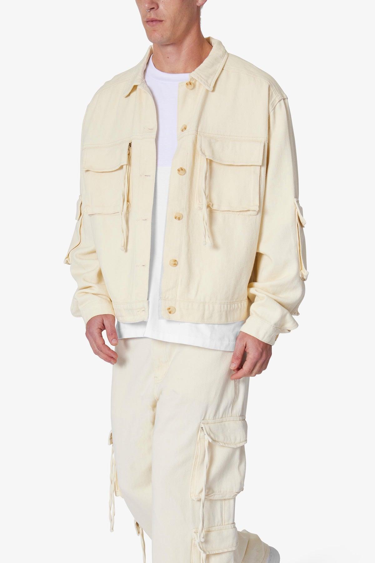 Brushed Twill Cargo Jacket - Khaki Product Image