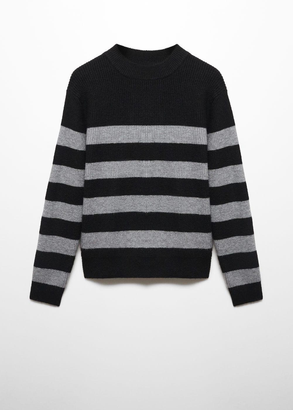 Mango Mens Striped Perkins Collar Sweater Product Image