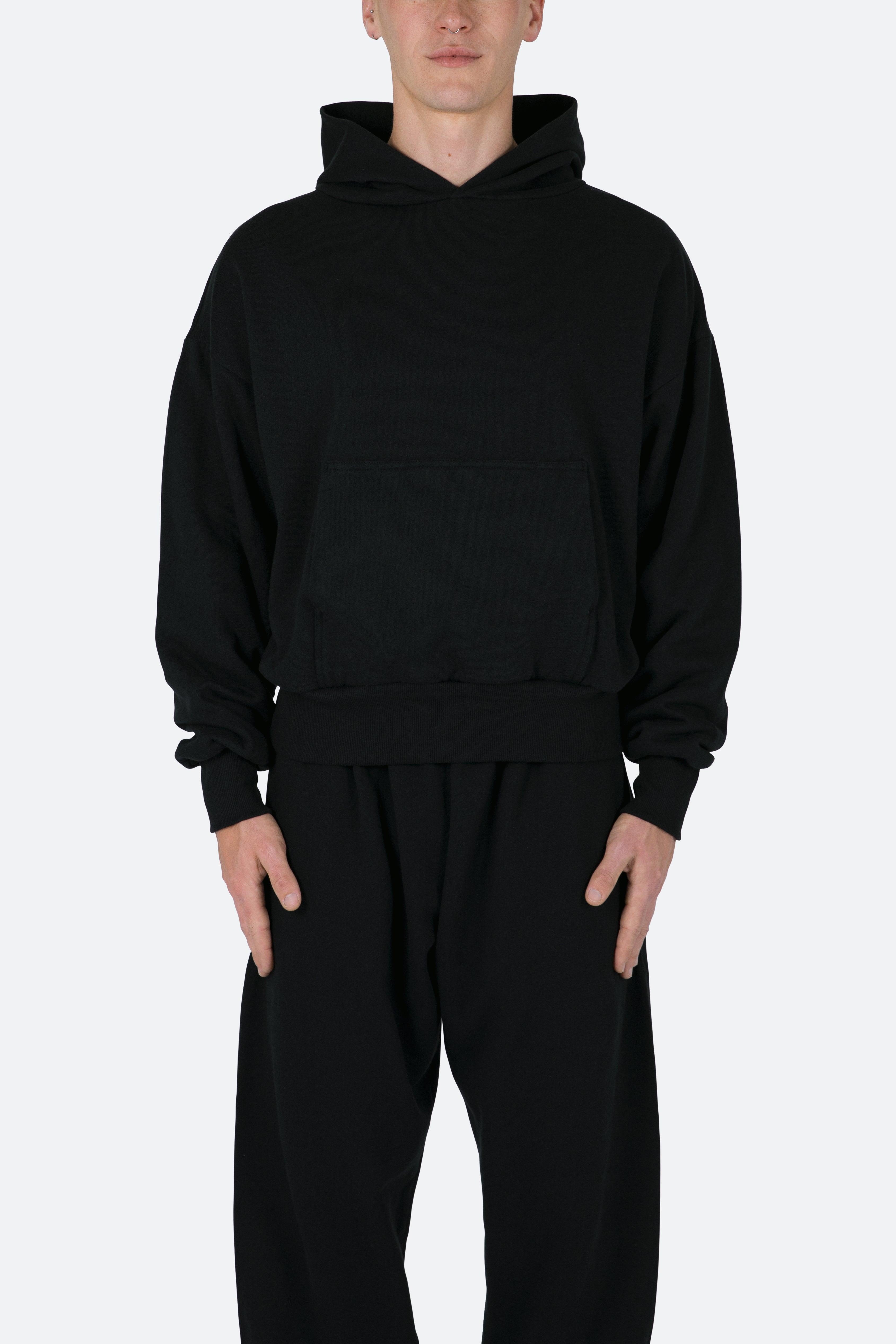 Double Layer Hoodie - Black Male Product Image