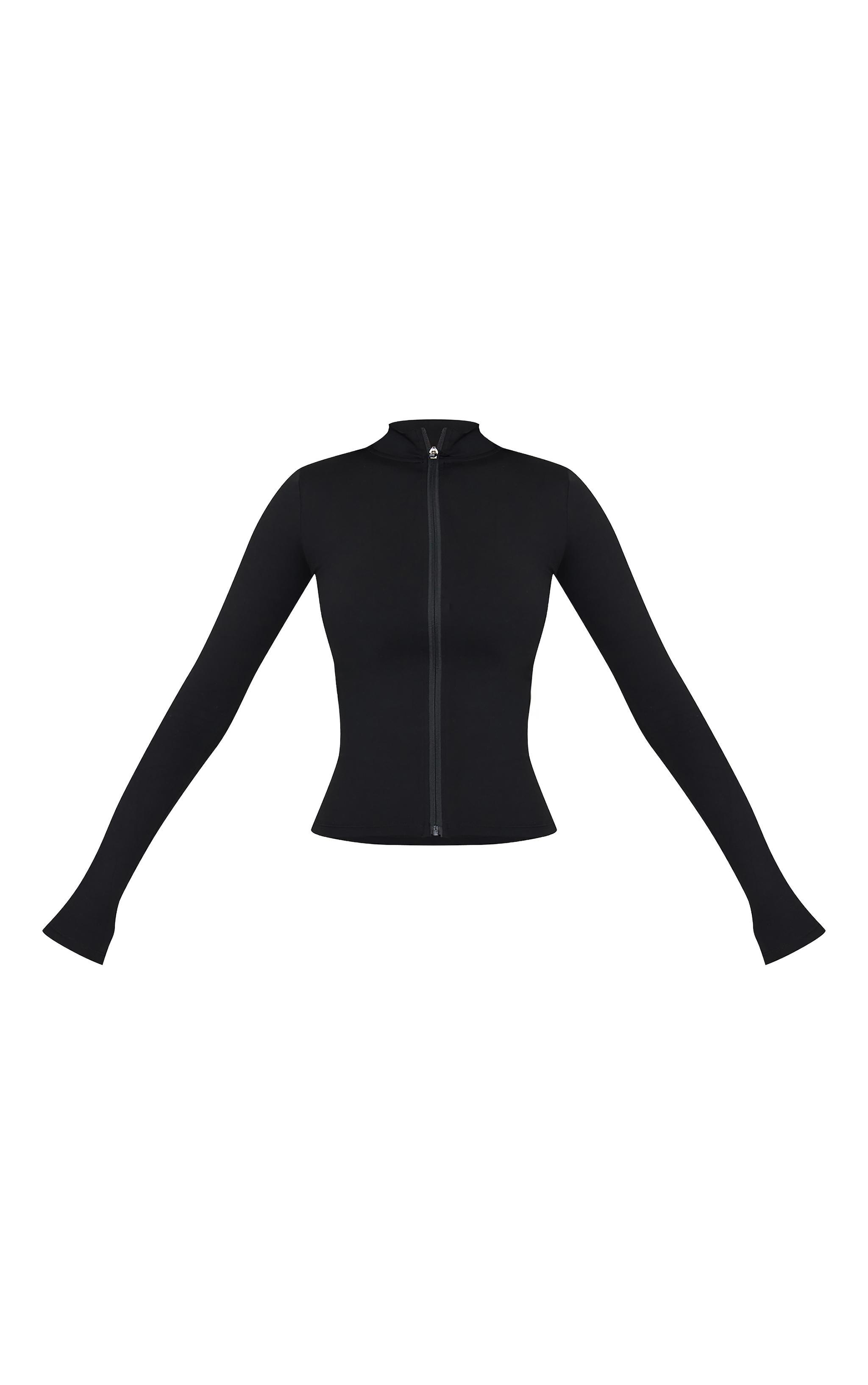 Tall Black Basic Sculpt Zip Jacket Product Image