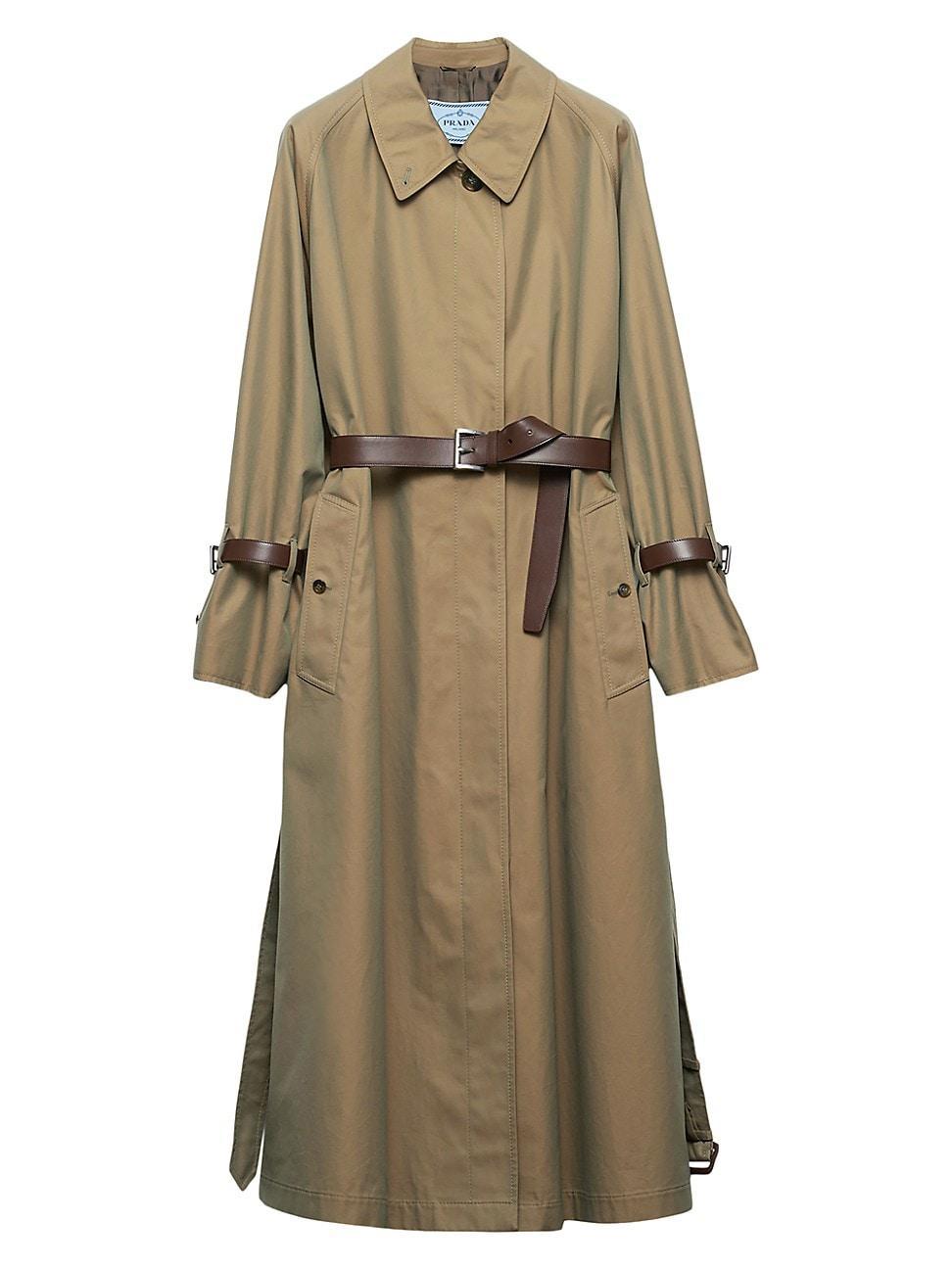 Womens Single-Breasted Cotton Twill Trench Coat Product Image