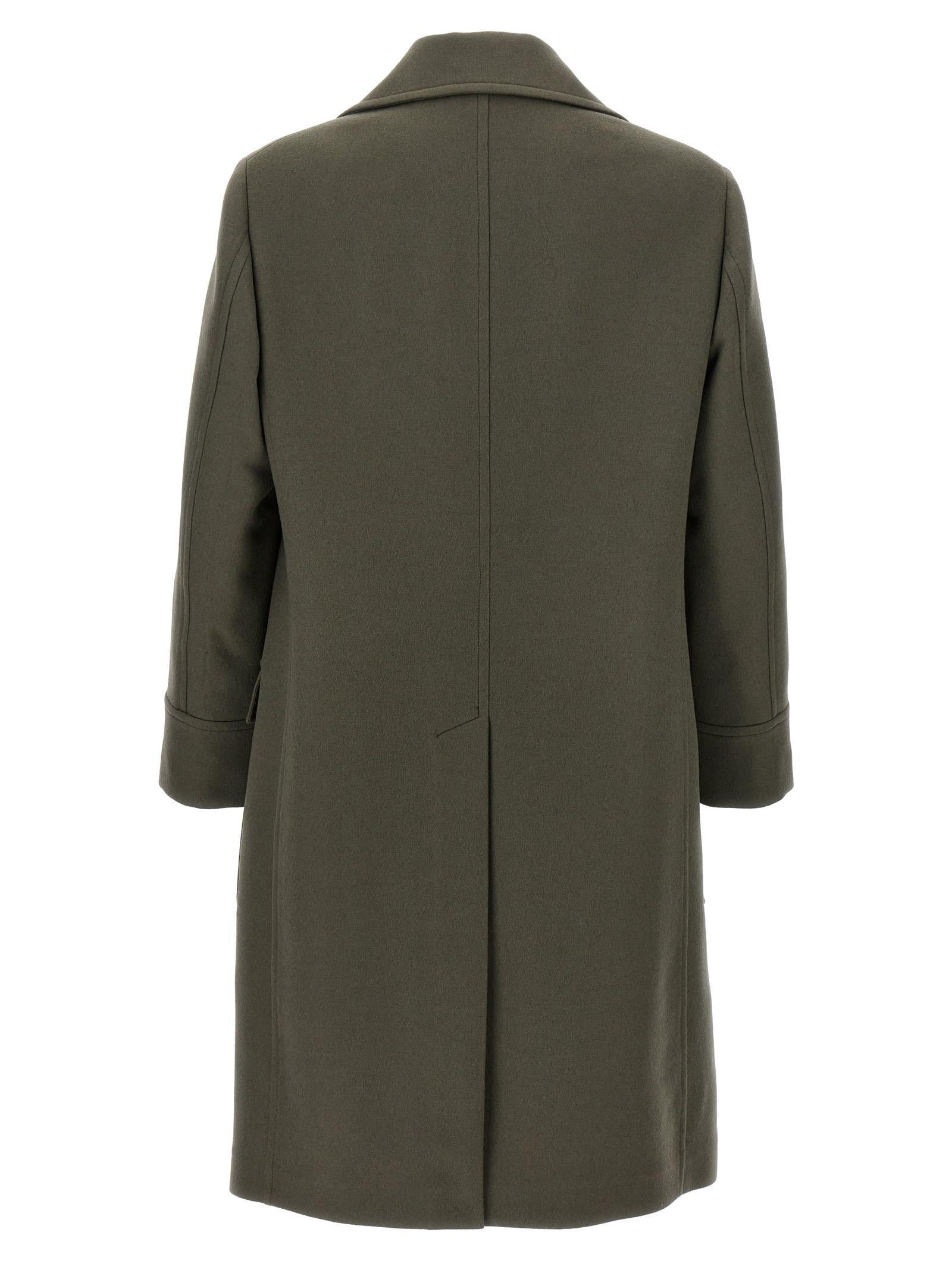 BRUNELLO CUCINELLI Double-breasted Long Coat In Green Product Image