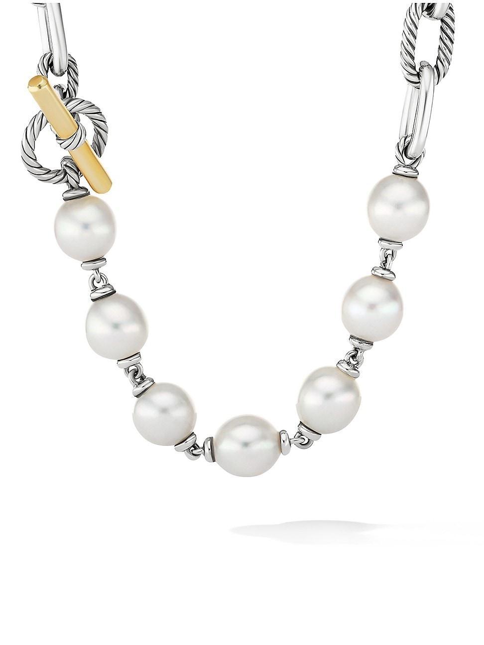 Womens Madison-Pearl 18K Yellow Gold, Sterling Silver & 12-13mm Cultured White Pearl Necklace Product Image