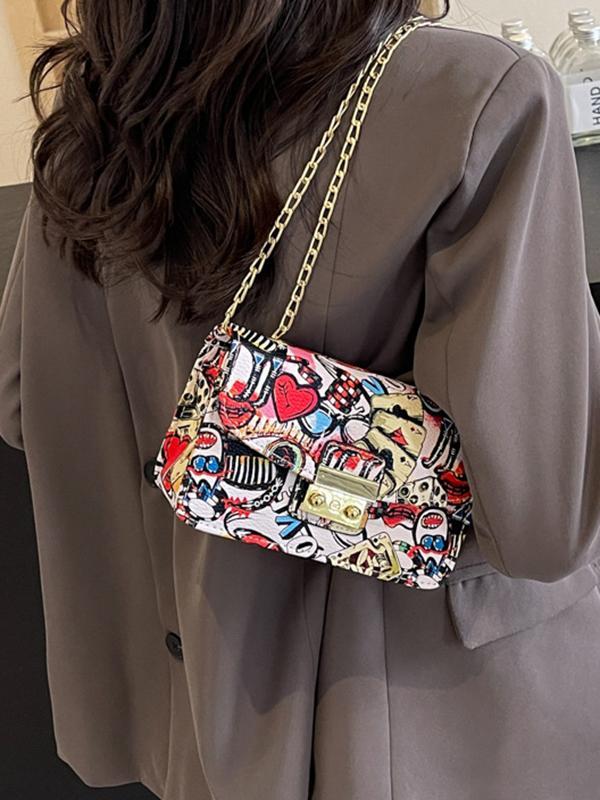 Chains Printed Zipper Crossbody Bags Product Image