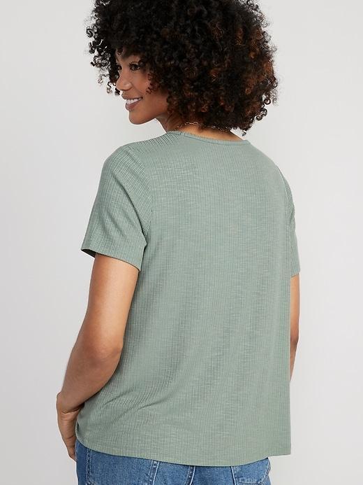 Luxe Ribbed Slub-Knit T-Shirt Product Image