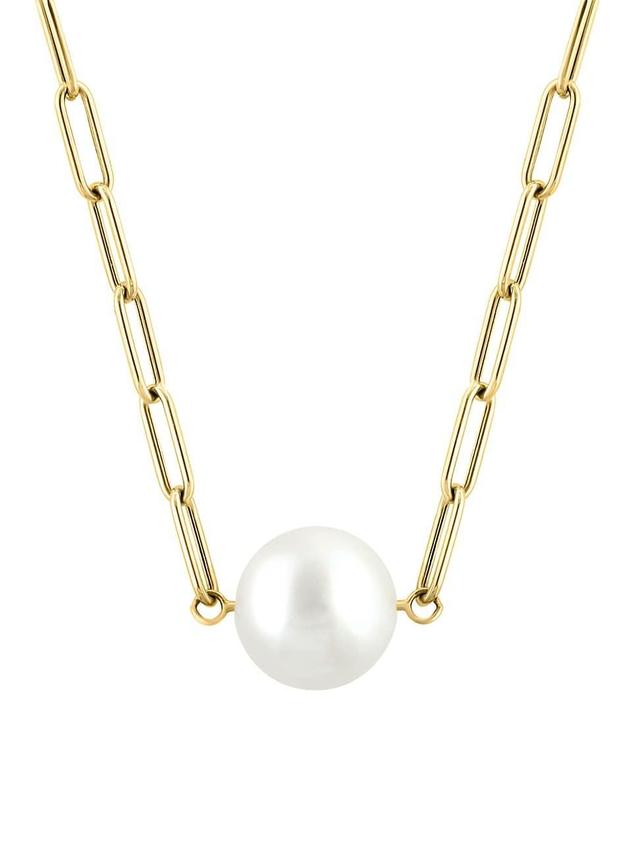 Womens 14K Yellow Gold & Freshwater Pearl Pendant Necklace Product Image