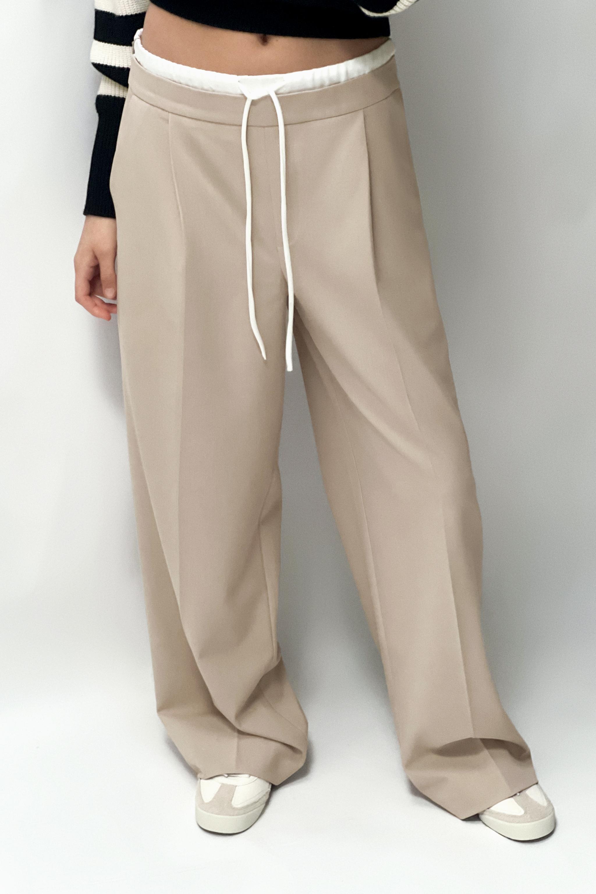 DOUBLE WAIST WIDE LEG PANTS Product Image