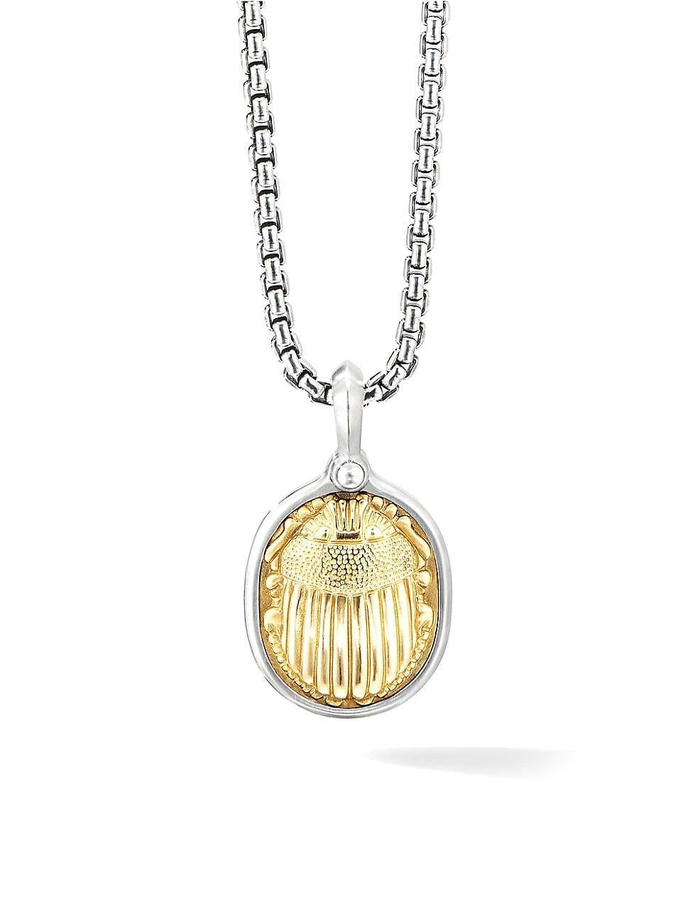 Mens Petrvs Scarab Amulet in Sterling Silver with 18K Yellow Gold, 32.3MM Product Image