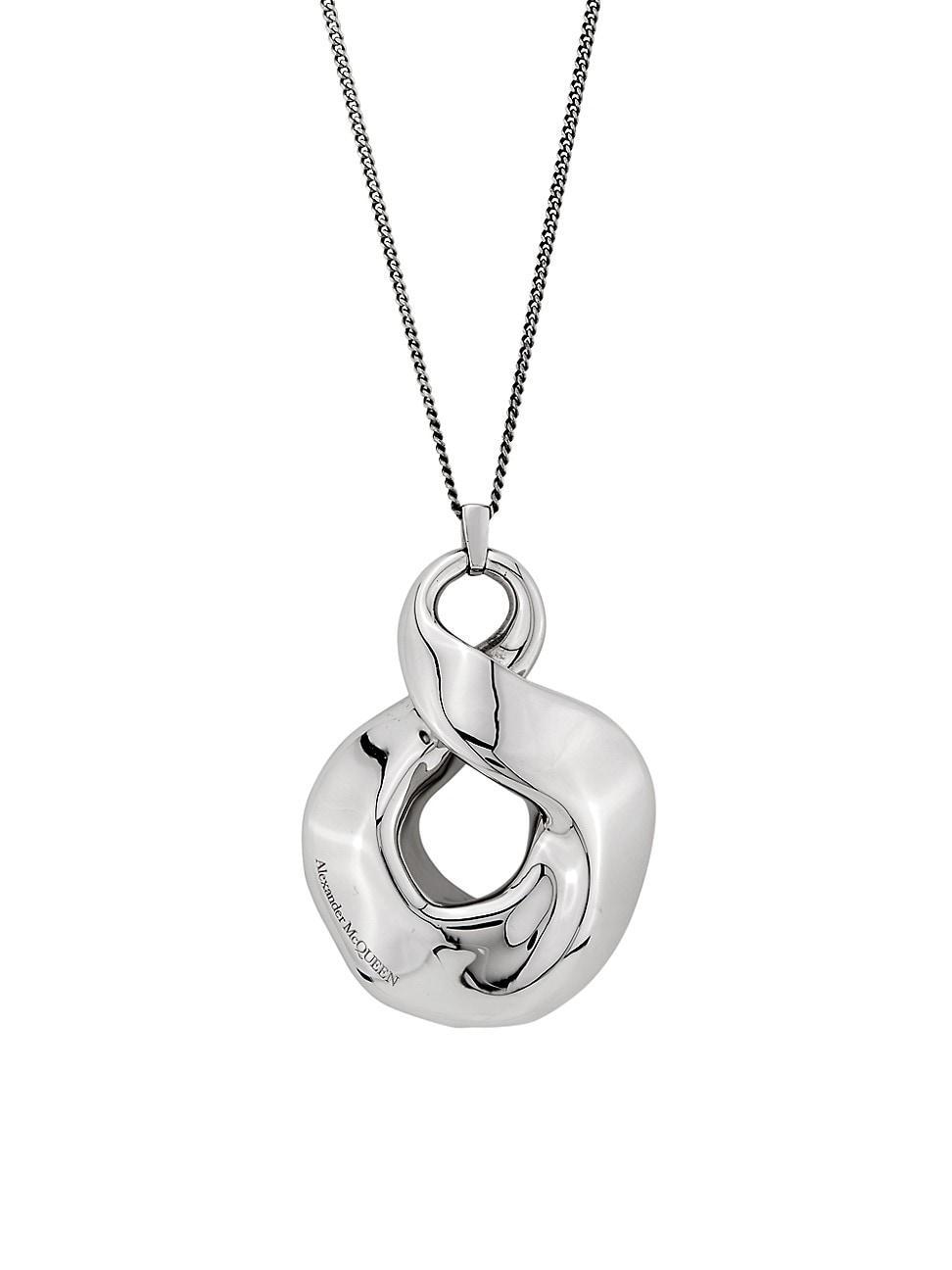 Womens Silvertone Twisted Pendant Necklace Product Image