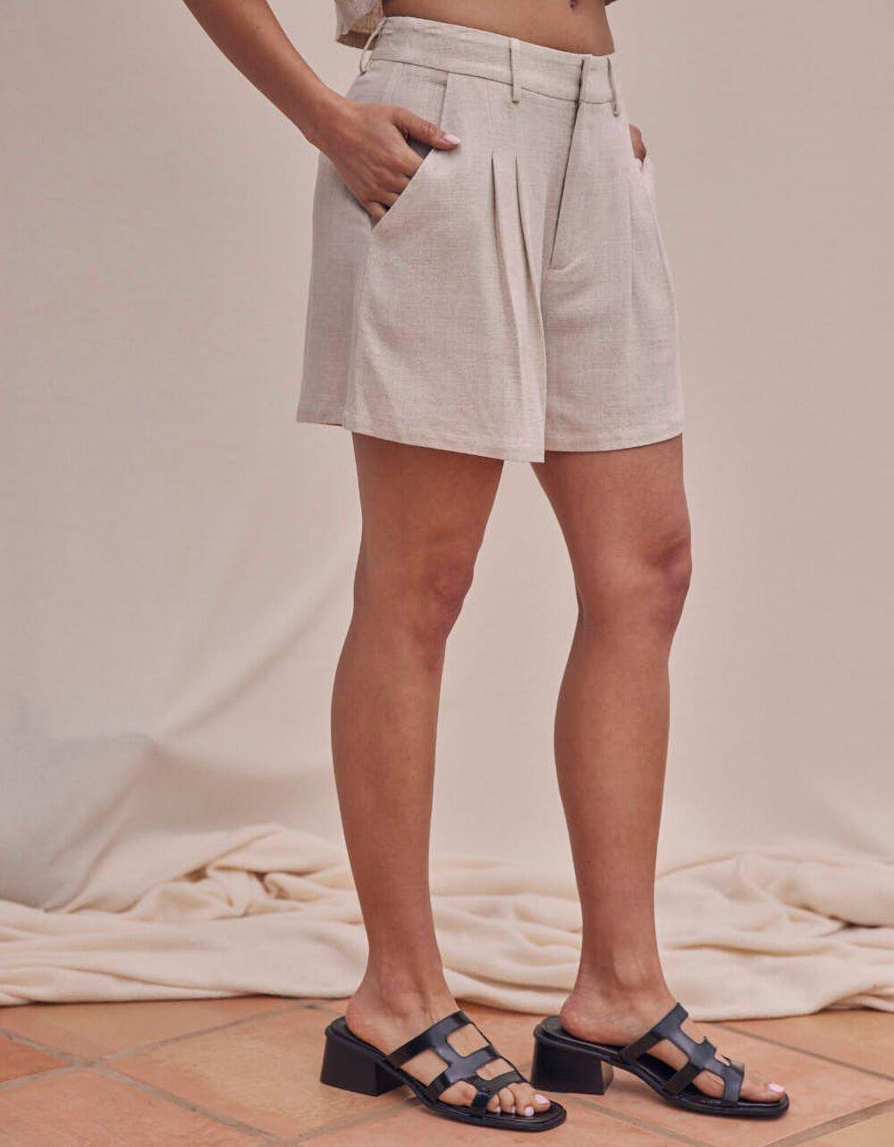 WEST OF MELROSE Womens Linen Shorts Product Image