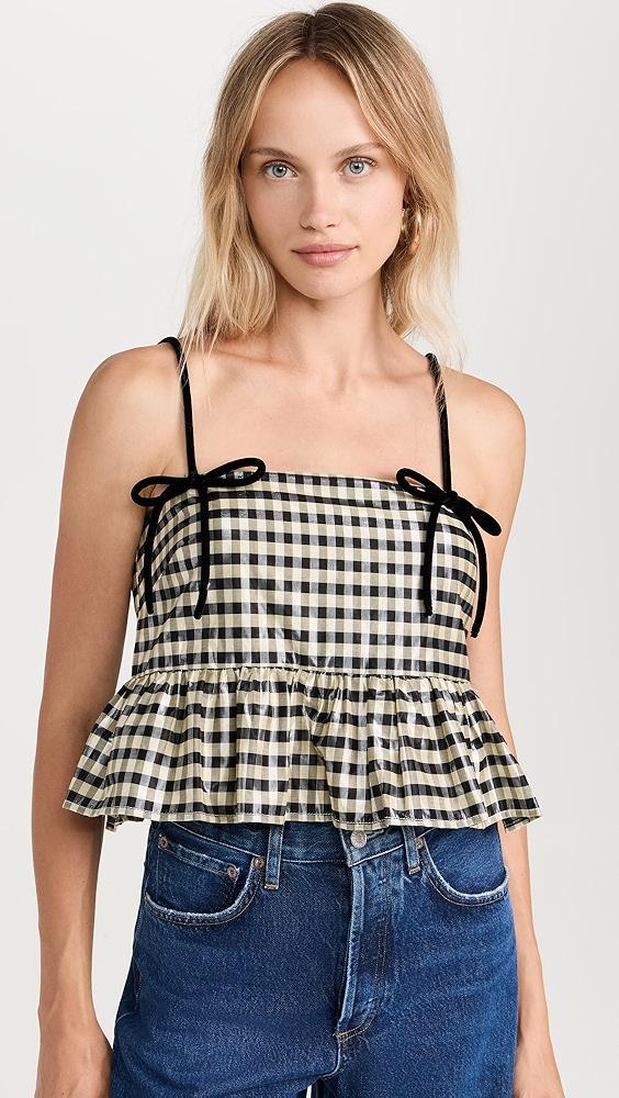 GANNI Shiny Check Jacquard Top | Shopbop Product Image