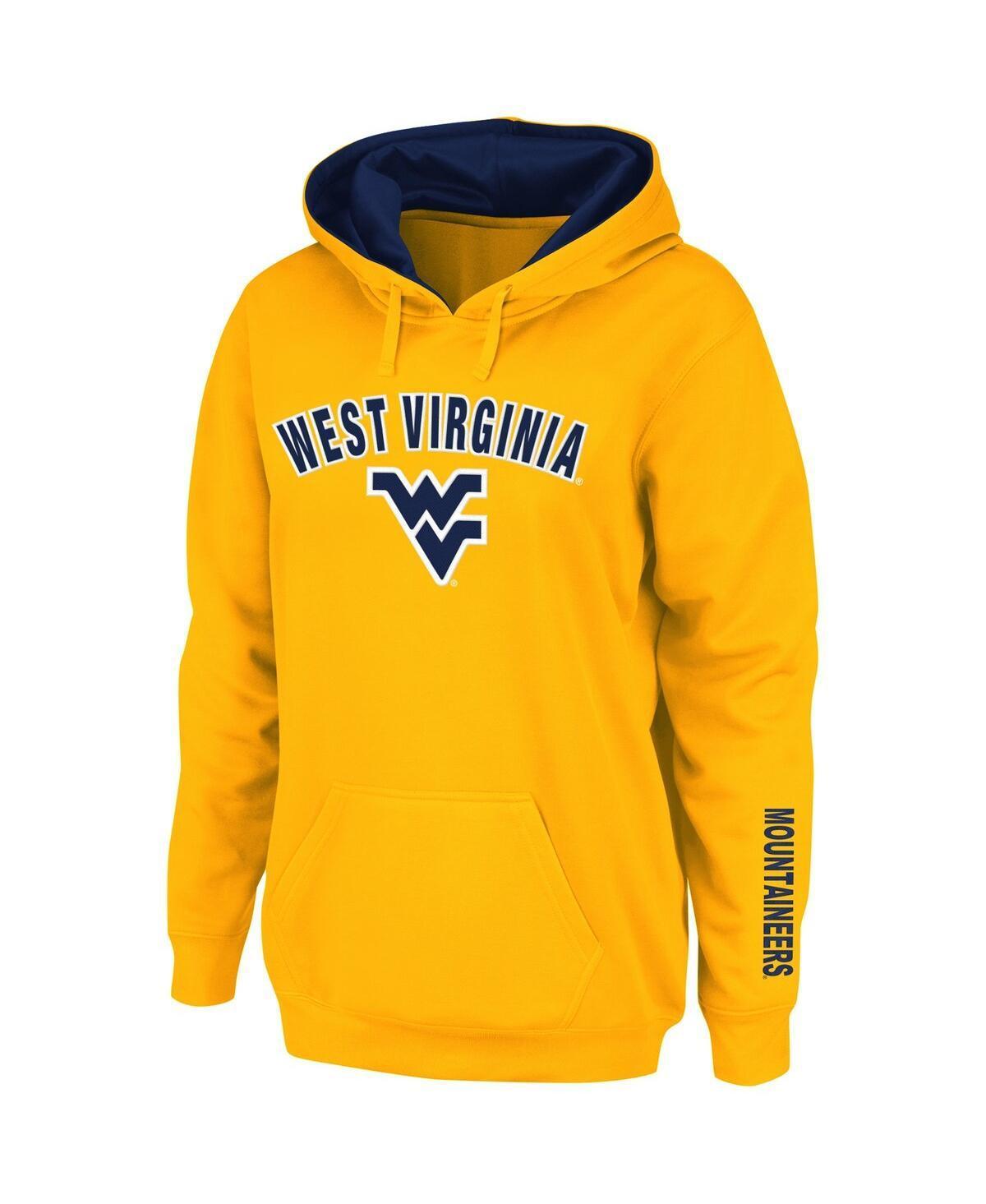 Womens West Virginia Mountaineers Arch & Logo 1 Pullover Hoodie Product Image