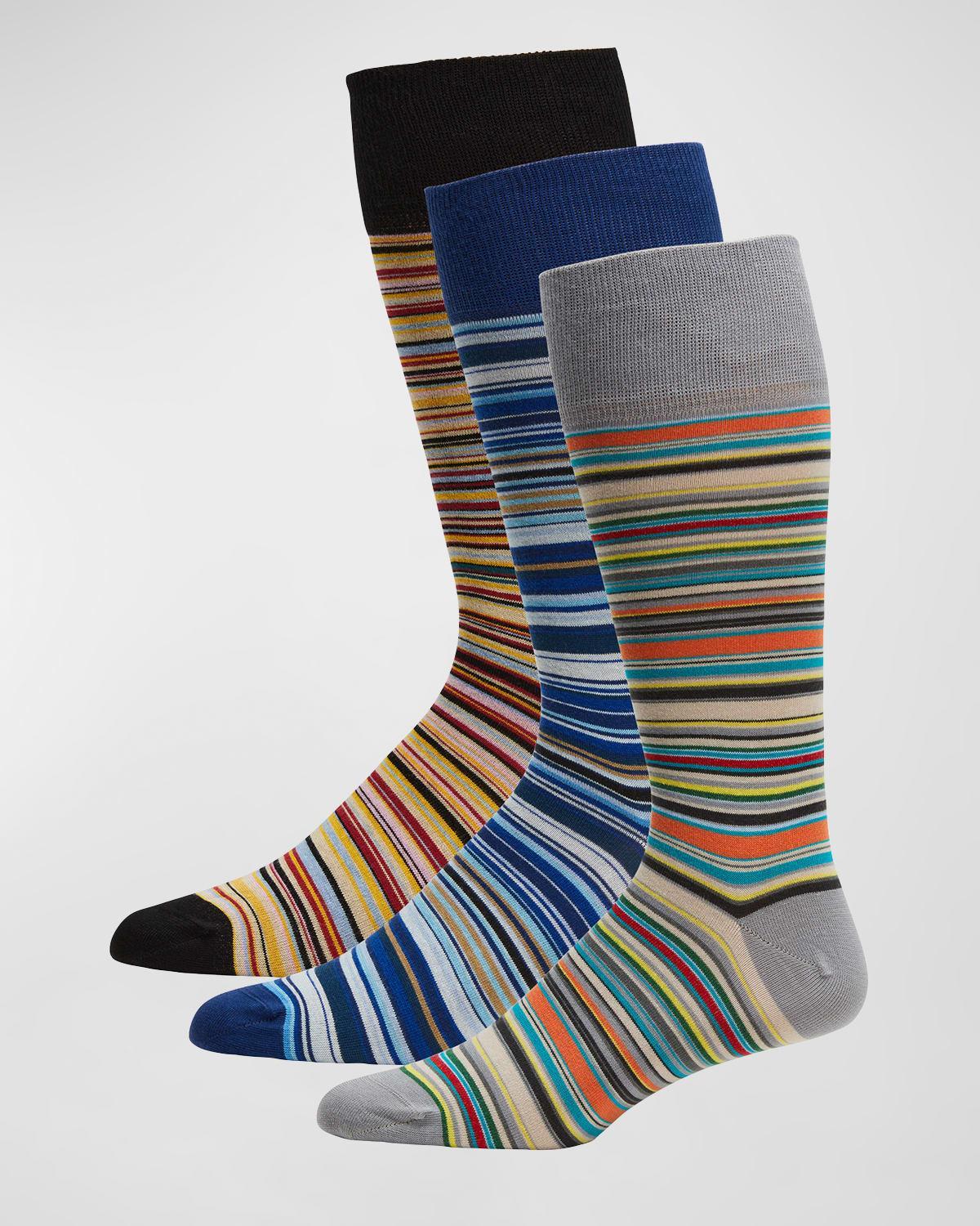 Mens 3-Pack Multi-Stripe Crew Socks Product Image