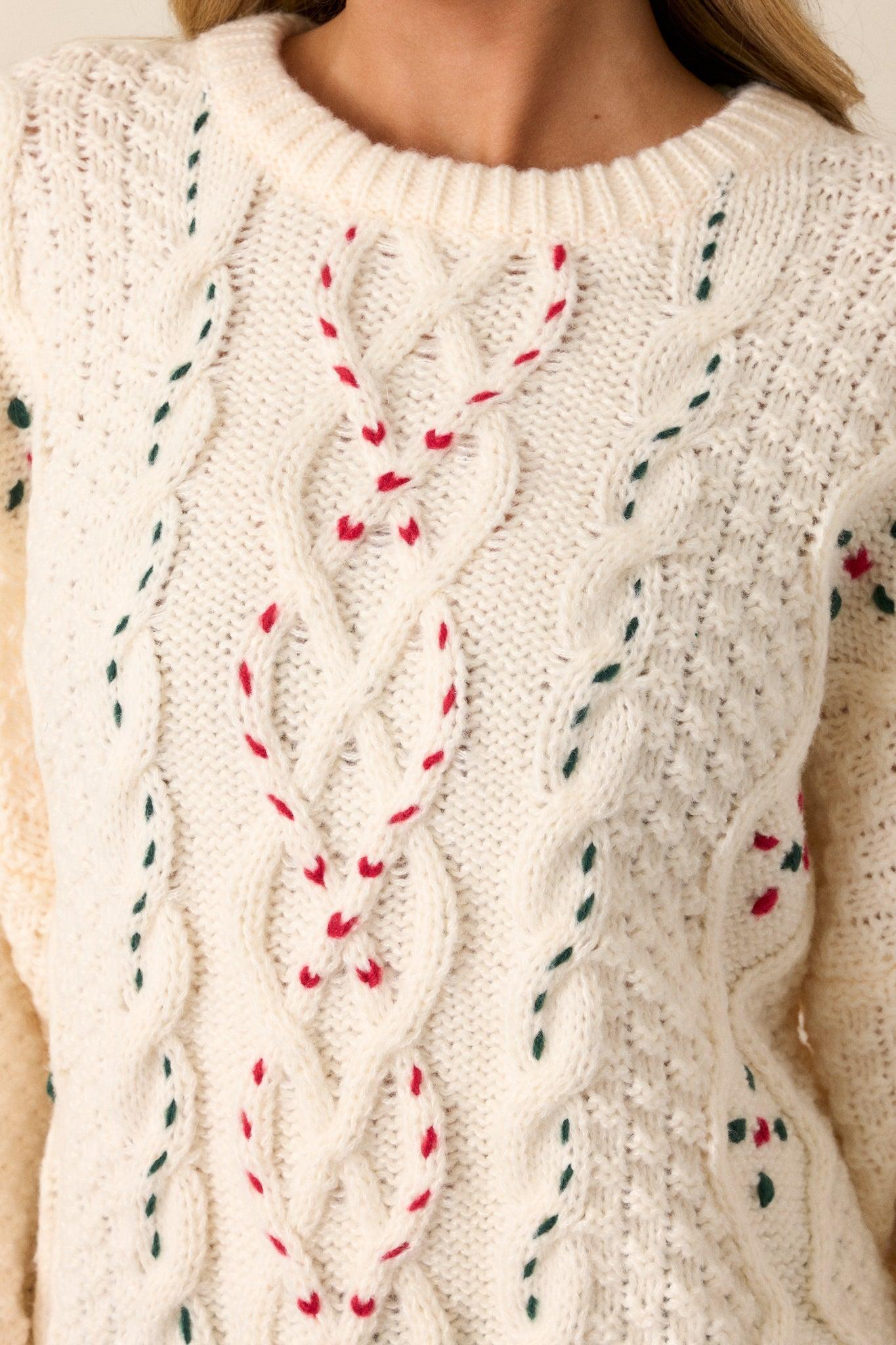 Totally Smitten Ivory Knit Sweater Top Product Image