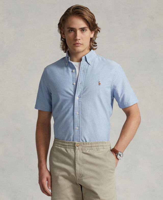 Polo Ralph Lauren Oxford Short Sleeve Shirt in Blue Product Image