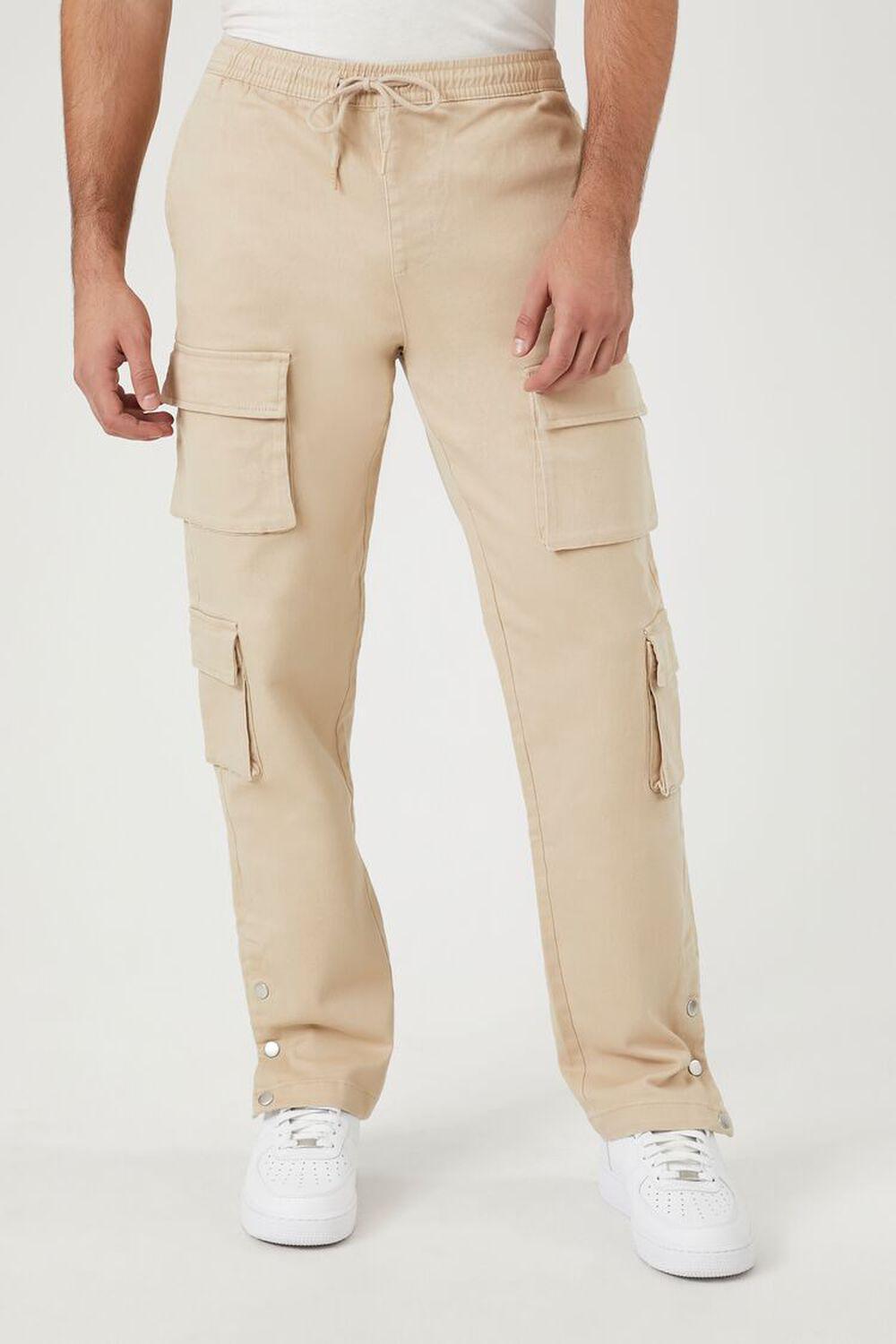 Twill Button-Hem Cargo Joggers | Forever 21 Product Image