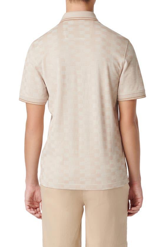 BUGATCHI Men's Cotton Jacquard Polo Shirt In Caramel Product Image